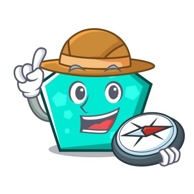 Explorer pentagon maskot karikatür tarzı vektör çizim