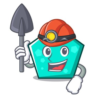 Madenci pentagon maskot karikatür tarzı vektör çizim
