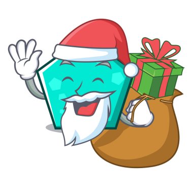 Noel Baba hediye pentagon maskot karikatür tarzı vektör çizim ile