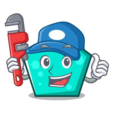 Tesisatçı pentagon maskot karikatür tarzı vektör çizim