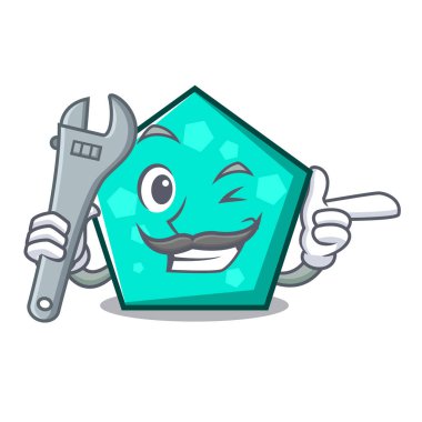 Mekanik pentagon maskot karikatür tarzı vektör çizim