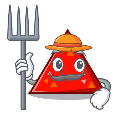 Çiftçi triangel karakter karikatür tarzı vektör çizim