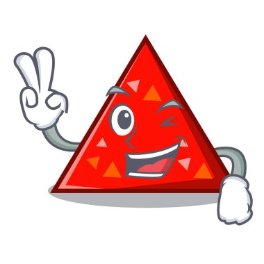 İki parmak triangel karakter karikatür tarzı vektör çizim