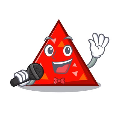 Şarkı triangel maskot karikatür tarzı vektör çizim