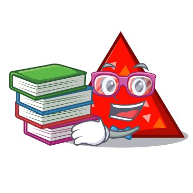 Öğrenci kitap triangel maskot karikatür tarzı vektör çizim ile