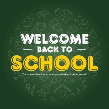 Geri okul tebrik kartı vektör tasarlamak için