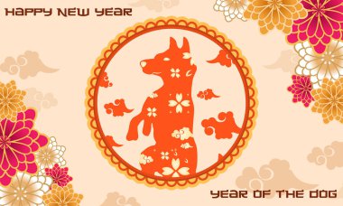 Mutlu yeni yıl çiçek arka plan vektör çizim ile