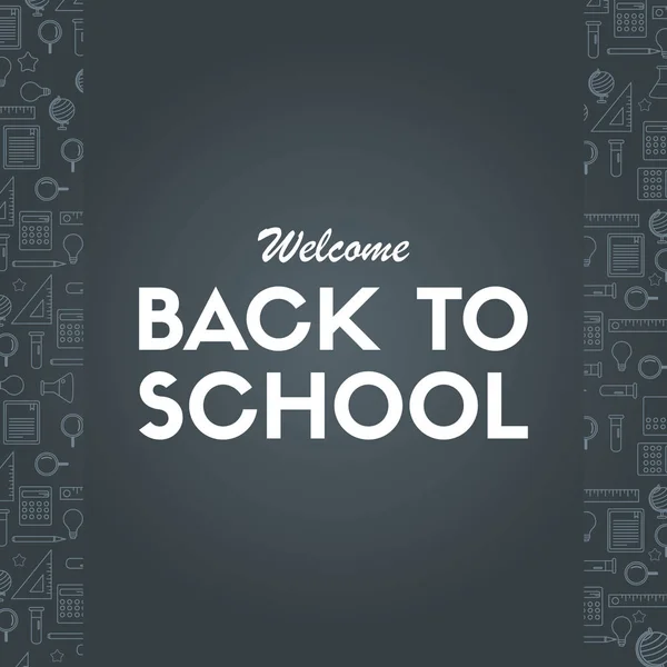 Volver Escuela Bienvenida Educación Vector Ilustración — Vector de stock