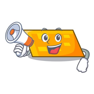 Megafon paralelkenar karakter karikatür tarzı vektör çizim ile