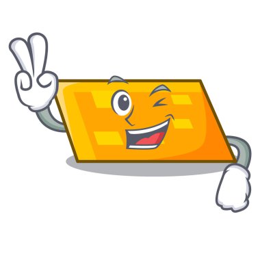 Paralelkenar karakter karikatür tarzı vektör çizim iki parmak