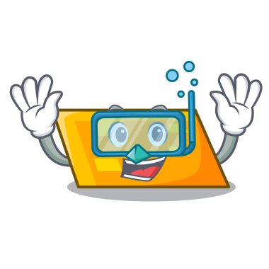 Dalış paralelkenar karakter karikatür tarzı vektör çizim