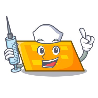 Hemşire paralelkenar karakter karikatür tarzı vektör çizim