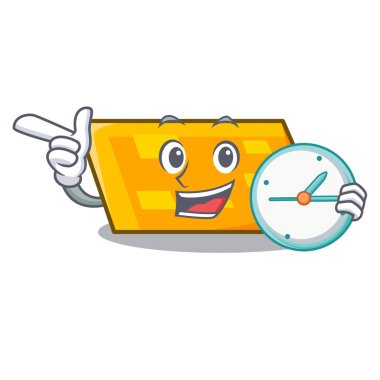 Saat paralelkenar karakter karikatür tarzı vektör çizim ile