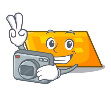 Fotoğrafçı paralelkenar maskot karikatür tarzı vektör çizim