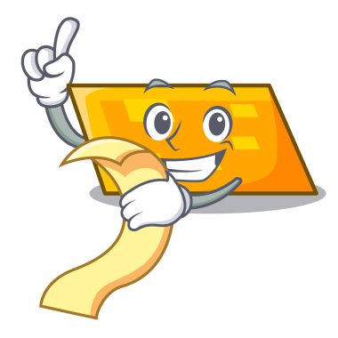 Menü paralelkenar maskot karikatür tarzı vektör çizim ile