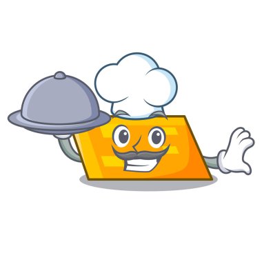 Şef gıda paralelkenar maskot karikatür tarzı vektör çizim ile