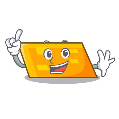 Parmak paralelkenar maskot karikatür tarzı vektör çizim