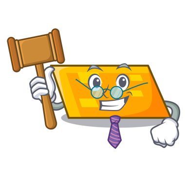 Yargıç paralelkenar maskot karikatür tarzı vektör çizim