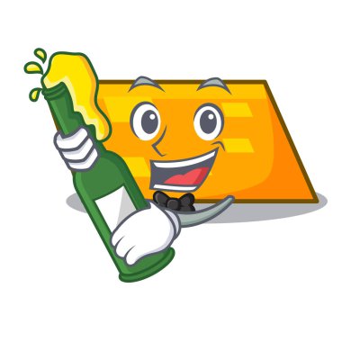 Bira paralelkenar maskot karikatür tarzı vektör çizim ile