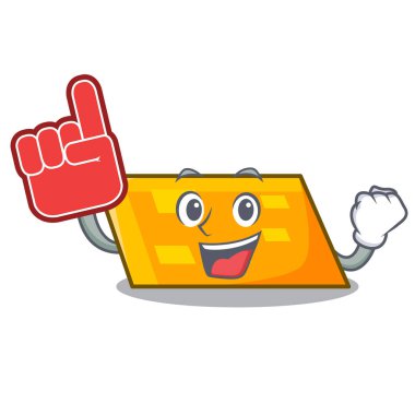 Köpük parmak paralelkenar maskot karikatür tarzı vektör çizim