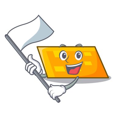 Bayrak paralelkenar maskot karikatür tarzı vektör çizim ile