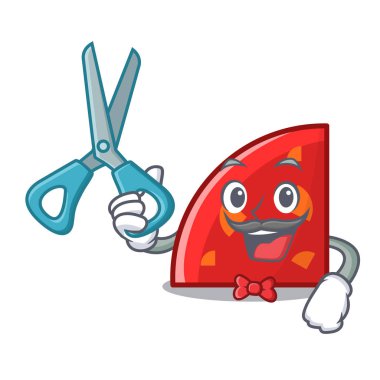 Dörtgen Bölümlü karakter karikatür tarzı vektör çizim berber