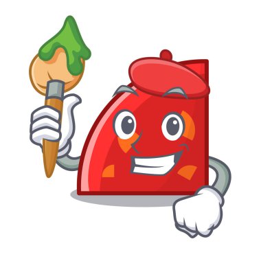 Sanatçı çeyreği karakter karikatür tarzı vektör çizim