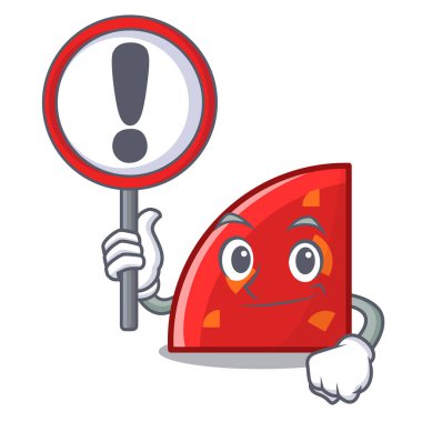 İşareti çeyreği karakter karikatür tarzı vektör çizim ile