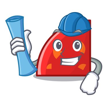 Dörtgen Bölümlü karakter karikatür tarzı vektör çizim mimar