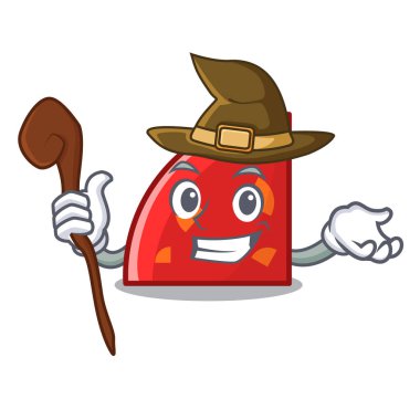 Cadı çeyreği maskot karikatür tarzı vektör çizim