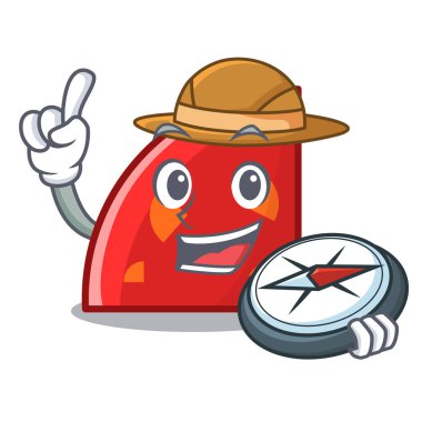 Explorer çeyreği maskot karikatür tarzı vektör çizim