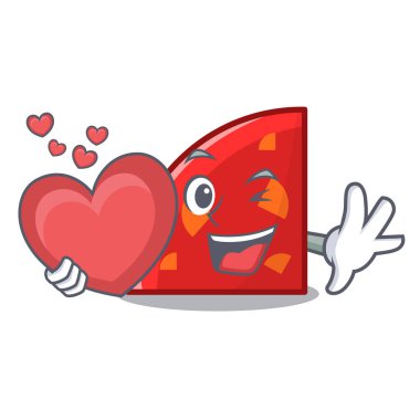 Kalp çeyreği maskot karikatür tarzı vektör çizim ile