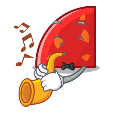 Trompet çeyreği maskot karikatür tarzı vektör çizim ile