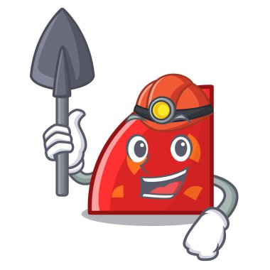 Madenci çeyreği maskot karikatür tarzı vektör çizim