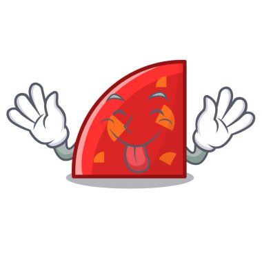 Dörtgen Bölümlü maskot karikatür tarzı vektör çizim dil