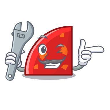 Mekanik çeyreği maskot karikatür tarzı vektör çizim