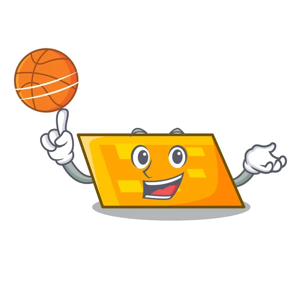 Con Paralelogramo Baloncesto Personaje Dibujos Animados Estilo Vector Ilustración — Vector de stock