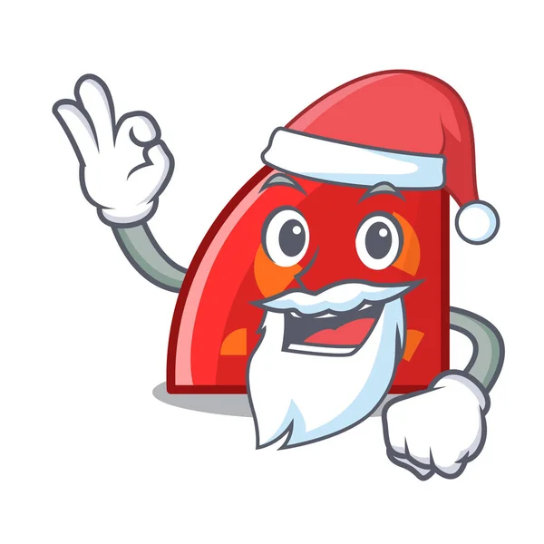 Santa Quadrante Mascote Desenho Animado Estilo Vetor Ilustração — Vetor de Stock