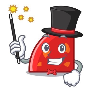 Sihirbaz çeyreği maskot karikatür tarzı vektör çizim