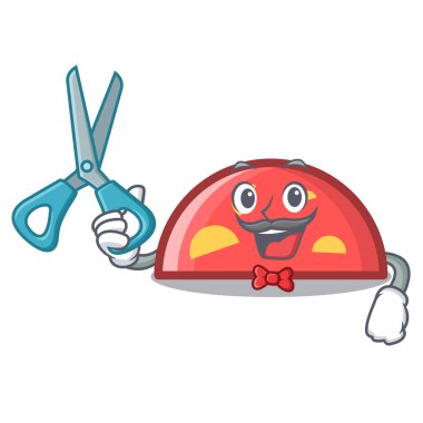 Yarım daire karakter karikatür tarzı vektör çizim berber