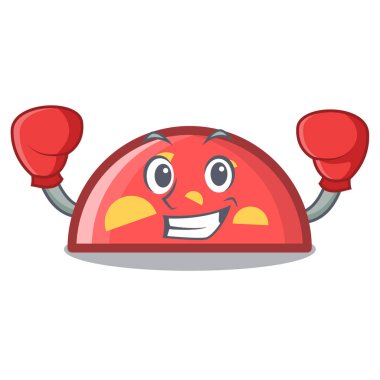 Boks yarım daire karakter karikatür tarzı vektör çizim