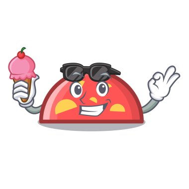 Dondurma yarım daire karakter karikatür tarzı vektör çizim ile