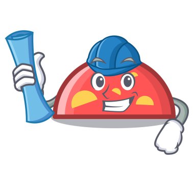 Mimar yarım daire karakter karikatür tarzı vektör çizim