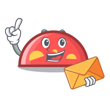 Zarf yarım daire karakter karikatür tarzı vektör çizim ile