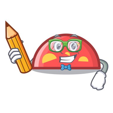 Öğrenci yarım daire karakter karikatür tarzı vektör çizim