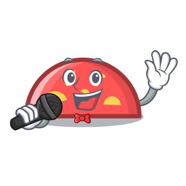 Şarkı yarım daire maskot karikatür tarzı vektör çizim