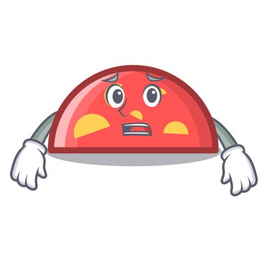 Yazık ki yarım daire maskot karikatür tarzı vektör çizim