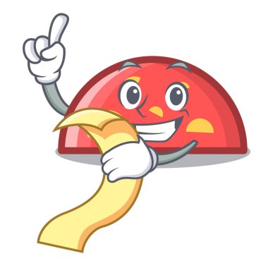 Menü yarım daire maskot karikatür tarzı vektör çizim ile