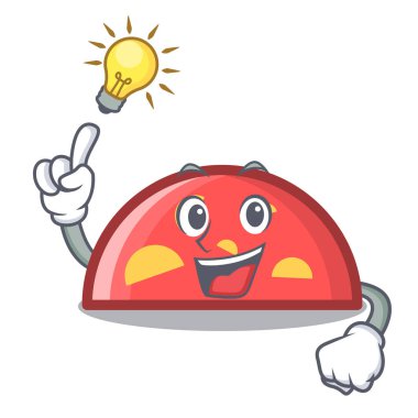 Bir fikir yarım daire maskot karikatür tarzı vektör çizim var