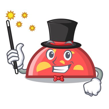 Sihirbaz yarım daire maskot karikatür tarzı vektör çizim